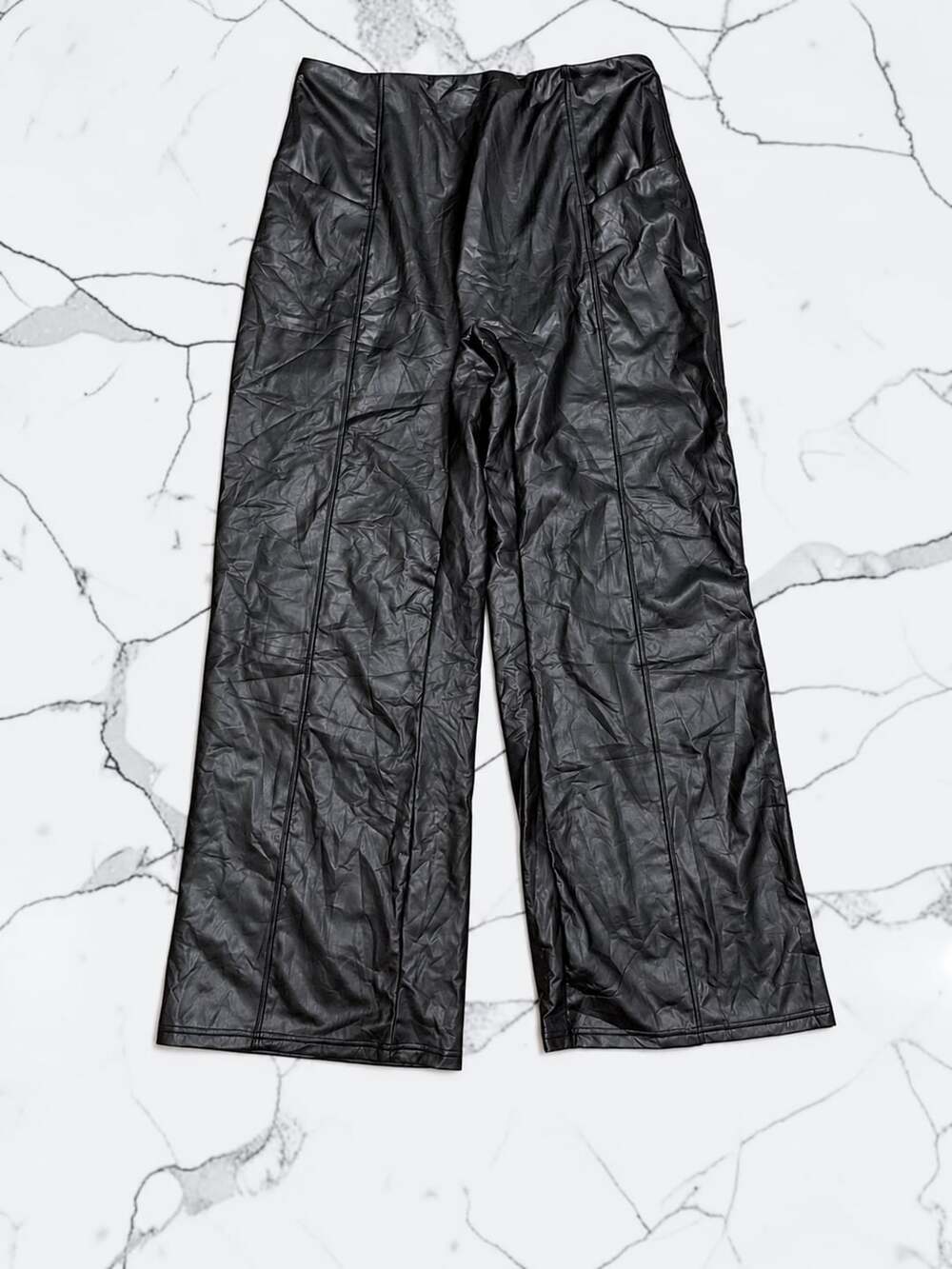 NWOT Halara Faux Leather Pants Sleek Stretch Style with Pockets